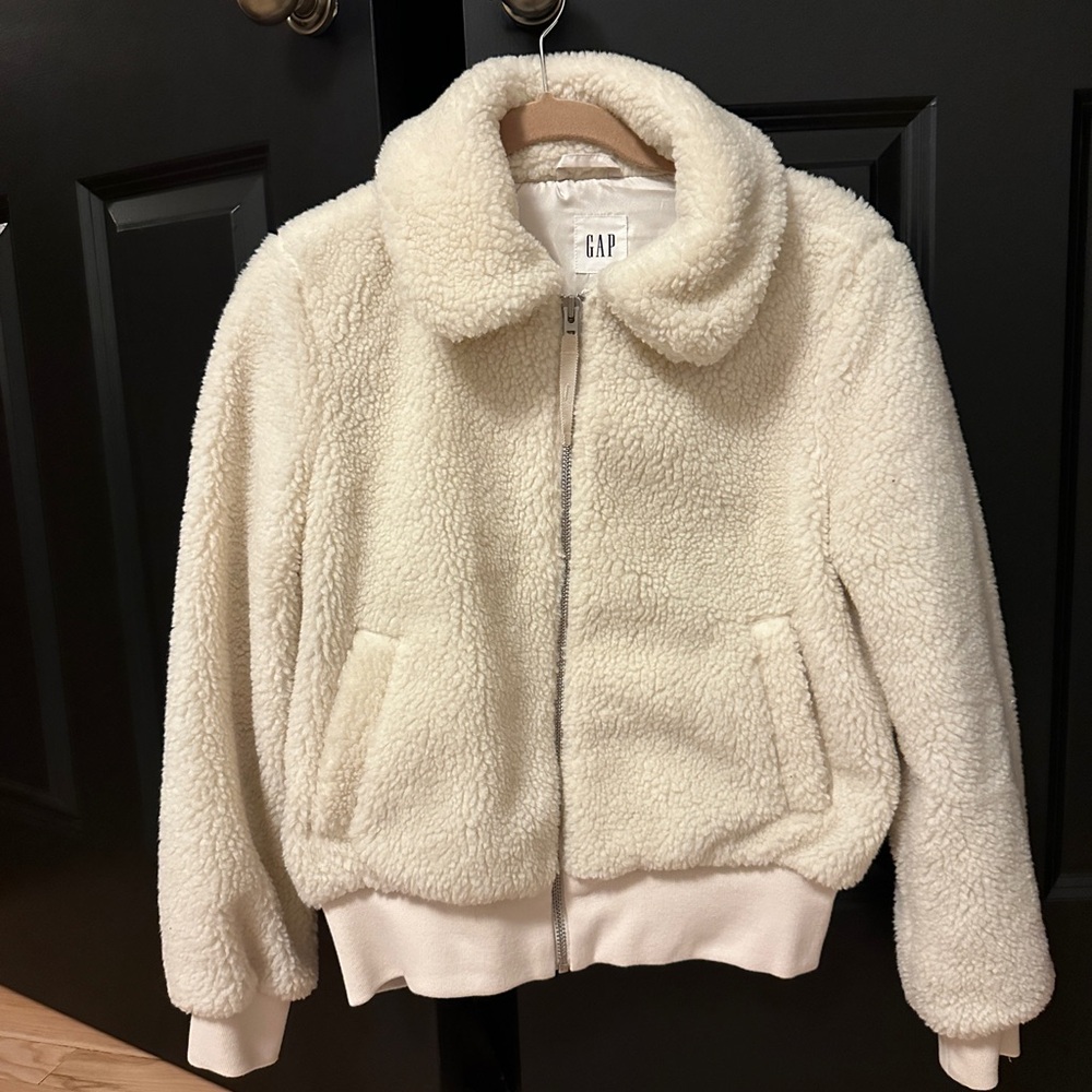 GAP Sherpa Teddy Bomber Jacket - Full Zip